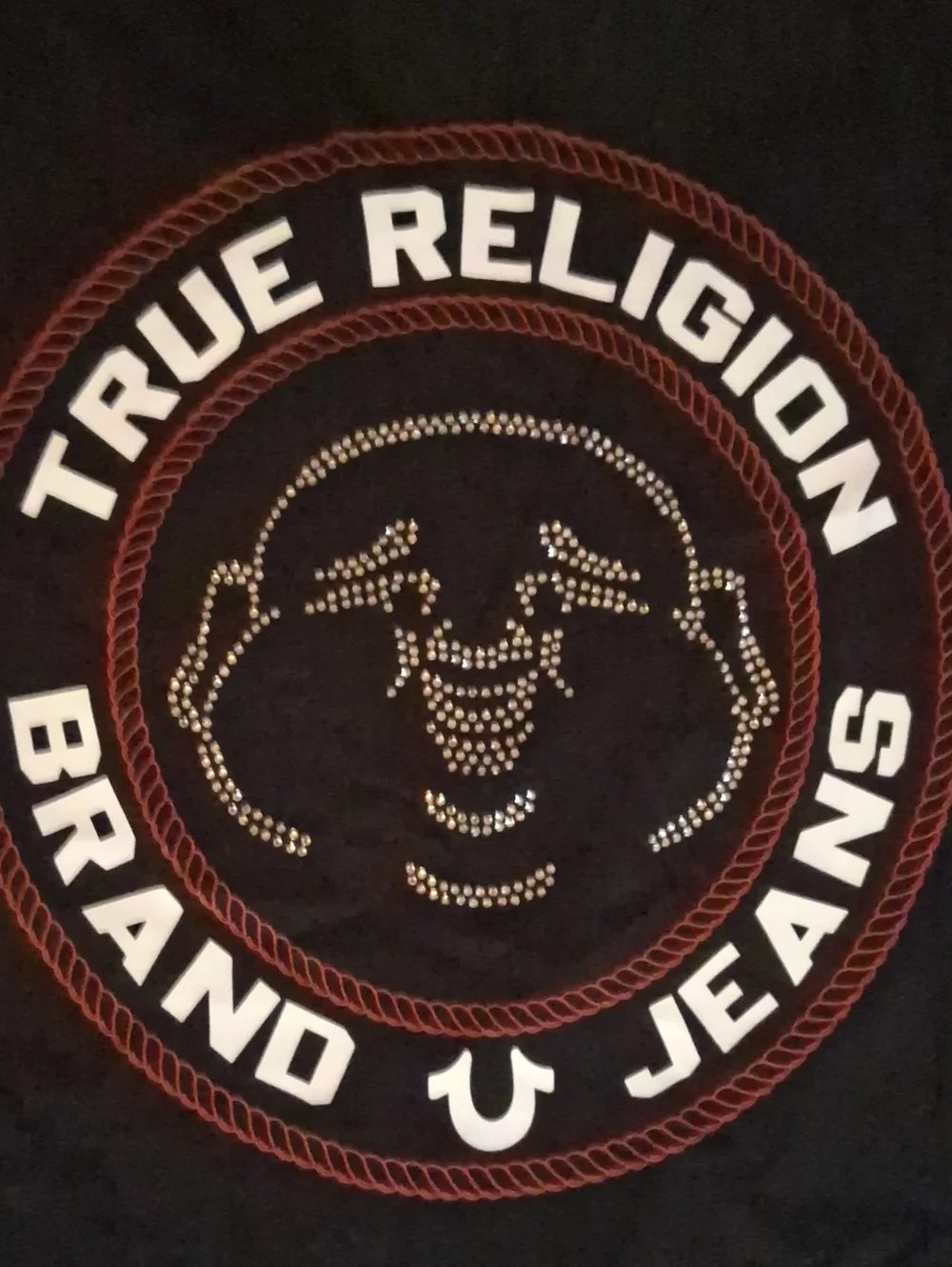 True Religion Crystal Buddah T-Shirt Color-Black Size-M NWT